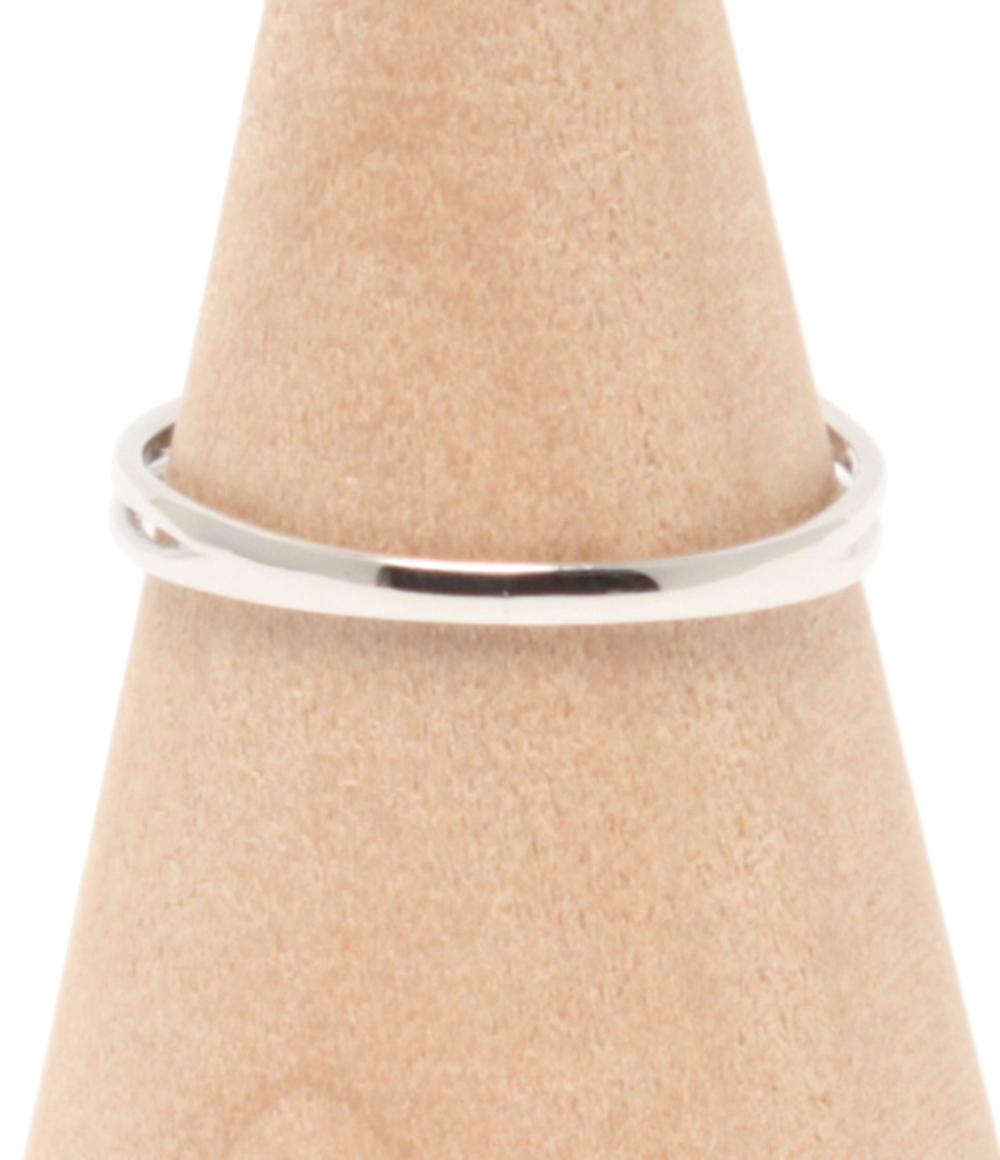 美品 リング 指輪 K18WG ダイヤ 0.20ct フラワーモチーフ レディース SIZE 12号