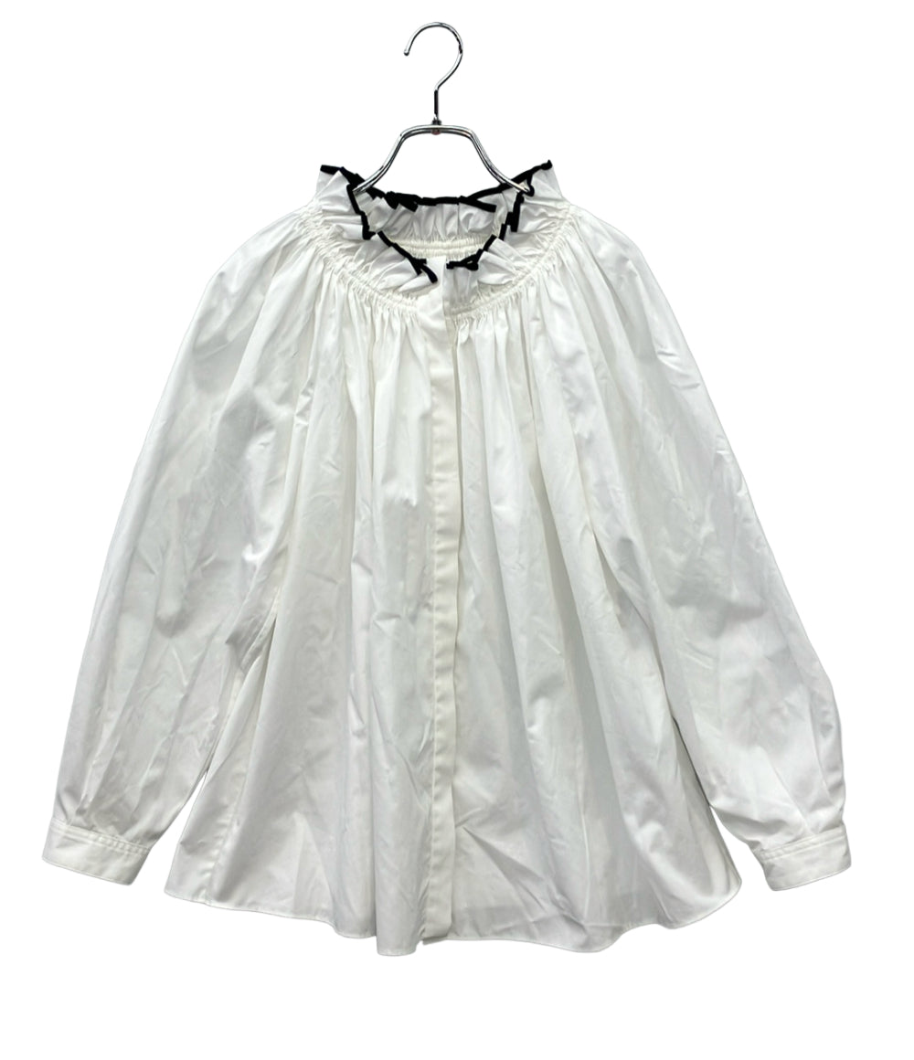 美品 Drawer トリムギャザーカラーブラウス 6521-2-000036 レディース SIZE 36 (XS) ドゥロワー