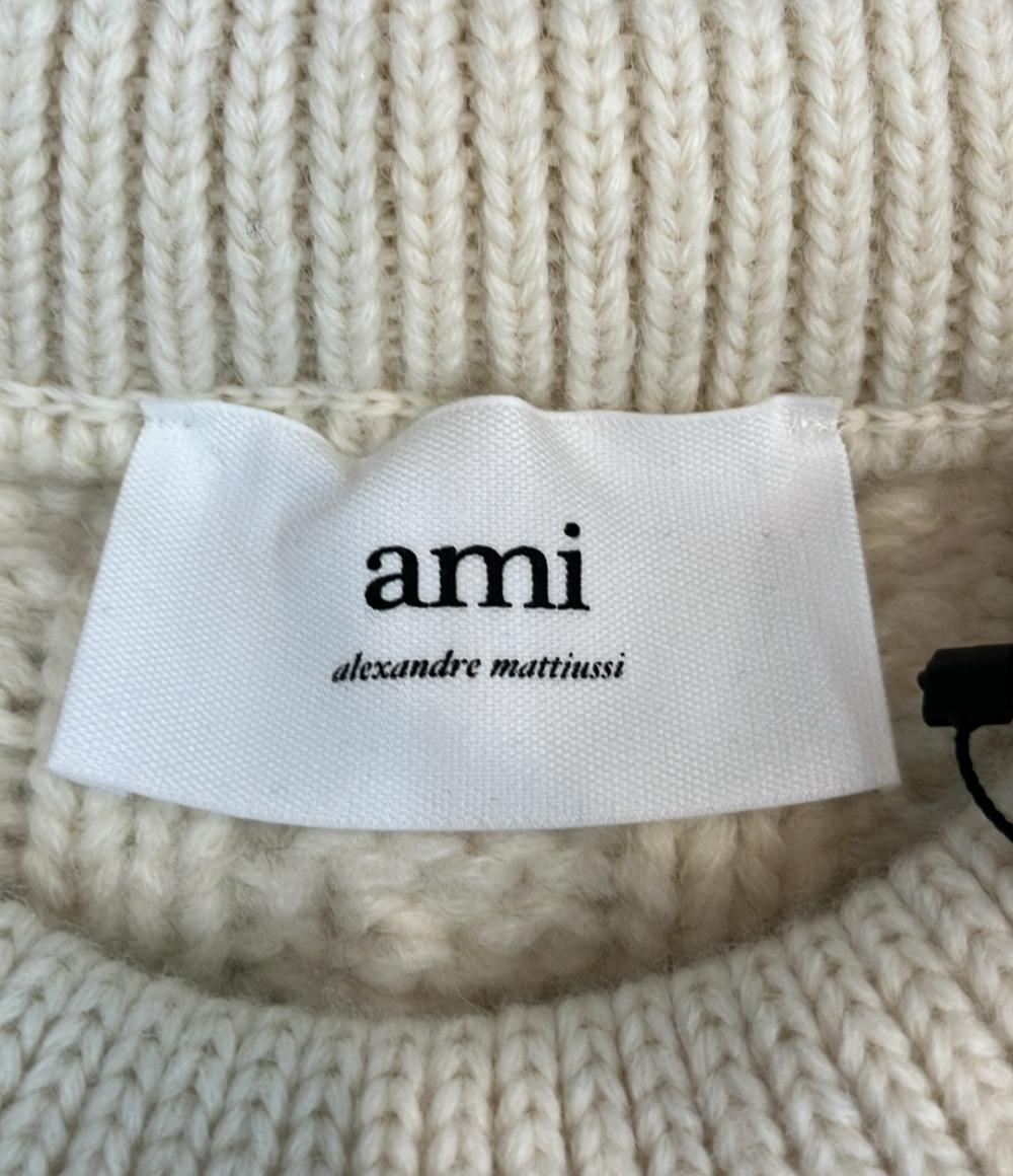 美品 AMI Alexandre Mattiussi 長袖ニット ケーブル セーター タグ付き HKS011.017 メンズ SIZE S アミ パリス アレクサンドル マテュッシ