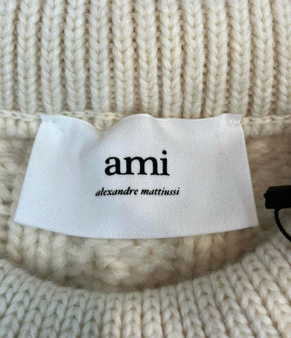 美品 AMI Alexandre Mattiussi 長袖ニット ケーブル セーター タグ付き HKS011.017 メンズ SIZE S アミ パリス アレクサンドル マテュッシ
