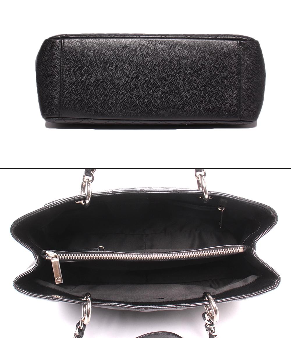 CHANEL トートバッグ GSTトート キャビアスキン シルバー金具 マトラッセ レディース シャネル