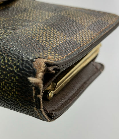LOUIS VUITTON 二つ折り財布 がま口 ポルトフォイユ ヴィエノワ ダミエ エベヌ N61674 レディース ルイ・ヴィトン