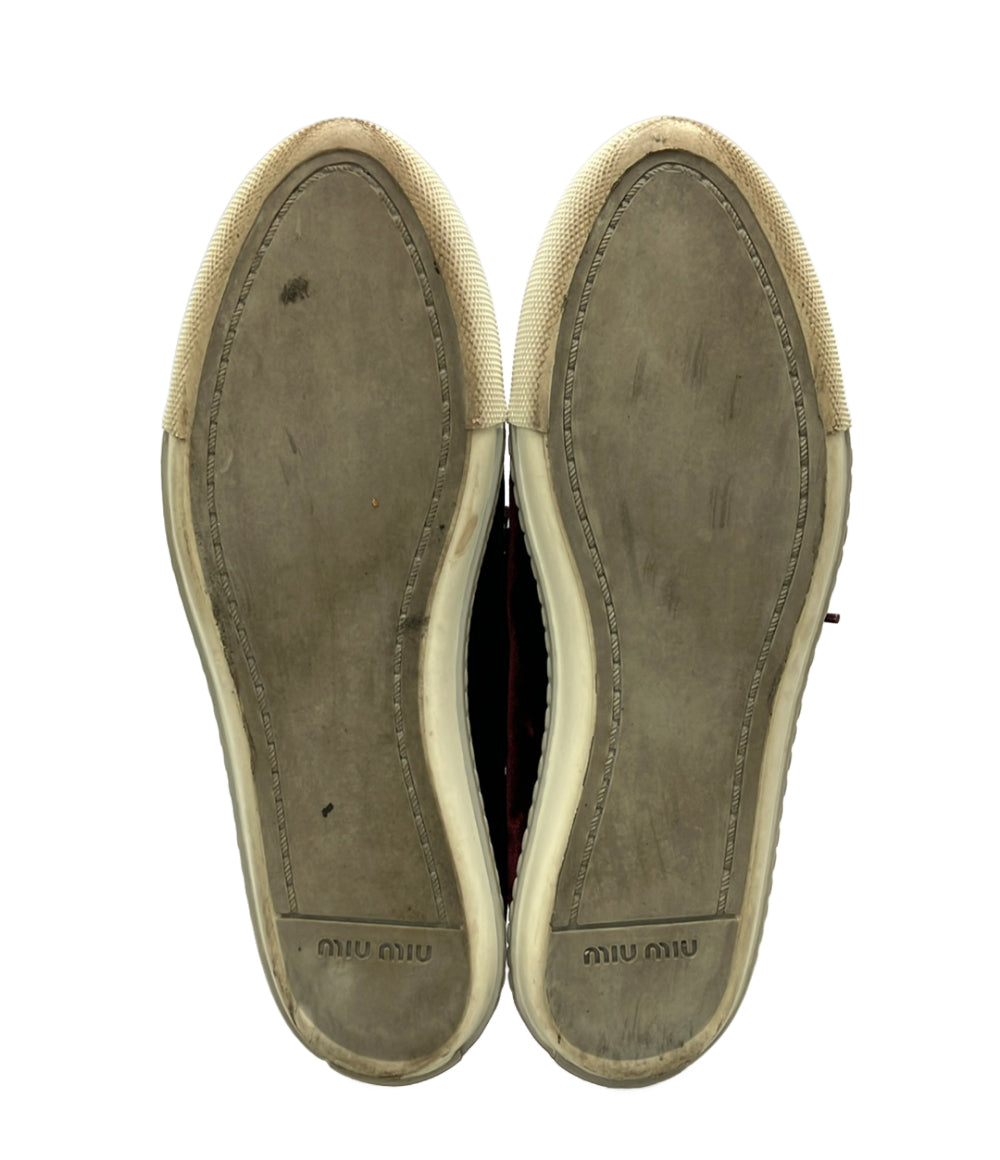 Miu Miu ローカットスニーカー ビジュー ベロア 5E8561 レディース SIZE 37.5 ミュウ ミュウ