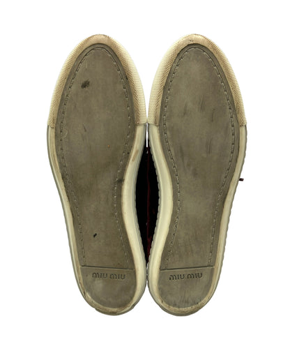 Miu Miu ローカットスニーカー ビジュー ベロア 5E8561 レディース SIZE 37.5 ミュウ ミュウ