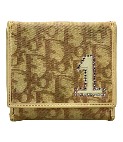 クリスチャンディオール ダブルホック 二つ折り財布 トロッター柄 01LU 0034 レディース Christian Dior