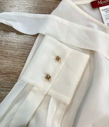 MAX MARA 長袖ブラウス ボウタイ タグ付き 6116055106 レディース SIZE 44 (XL) マックスマーラ