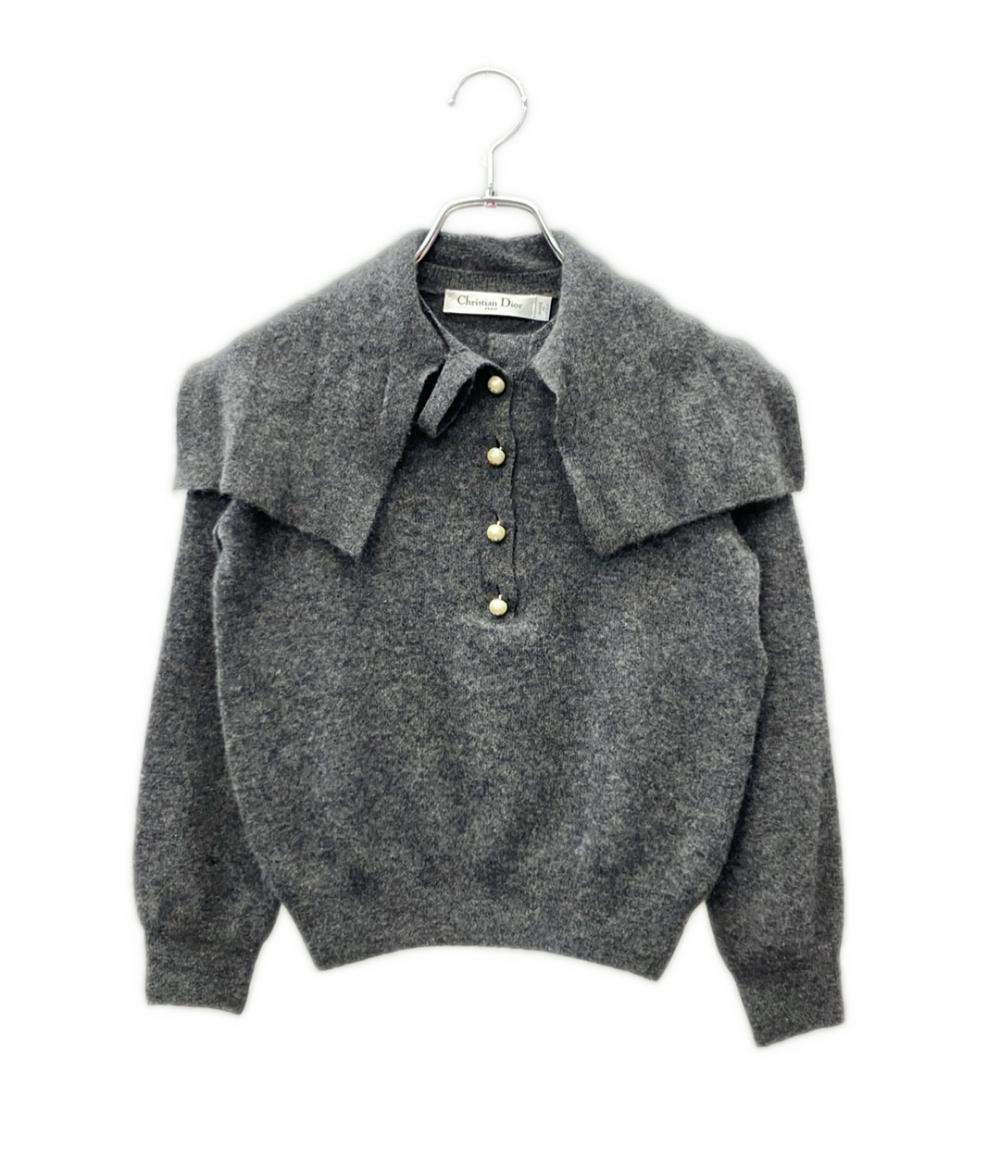 Christian Dior 長袖ニット カシミヤ100% パールボタン 354S48AM053 レディース クリスチャンディオール