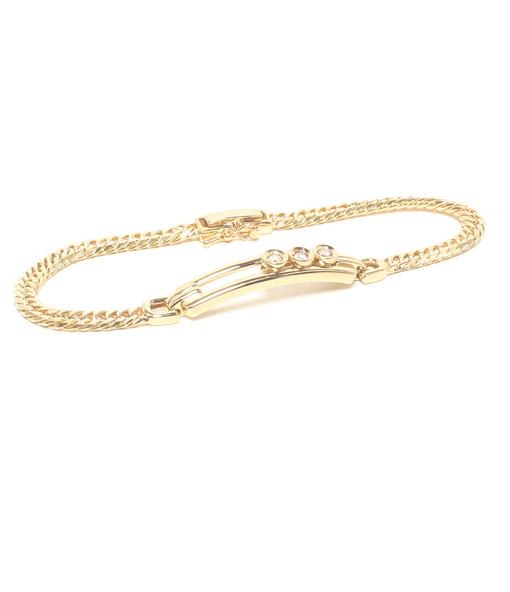 美品 ブレスレット K18 ダイヤ 0.11ct レディース