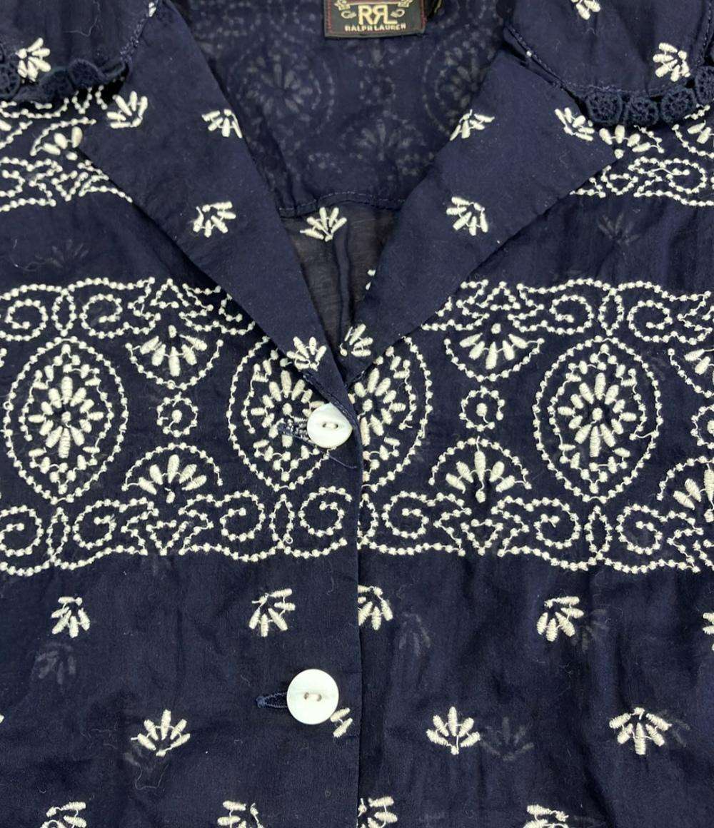 RRL 半袖 フローラル刺繍ブラウス レディース SIZE 155/84A ダブルアールエル