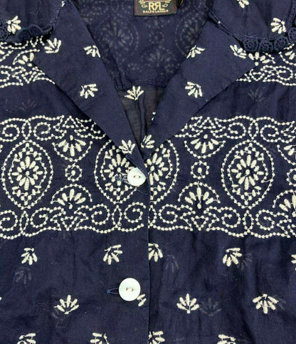 RRL 半袖 フローラル刺繍ブラウス レディース SIZE 155/84A ダブルアールエル