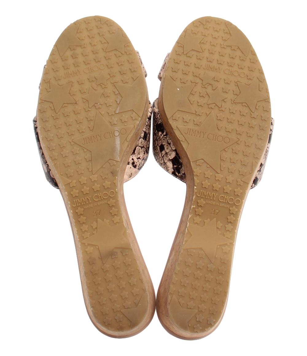 美品 ジミーチュウ ウェッジソールサンダル パイソン柄 レディース SIZE 37 (L) Jimmy Choo