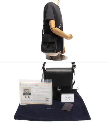 美品 プラダ ショルダーバッグ 斜め掛け サフィアーノ 2VD019 メンズ PRADA