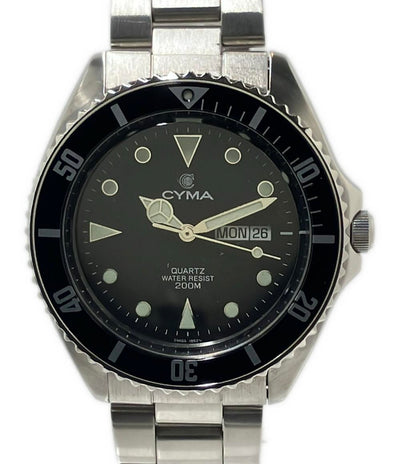 CYMA 腕時計 クオーツ ブラック 9111 メンズ シーマ