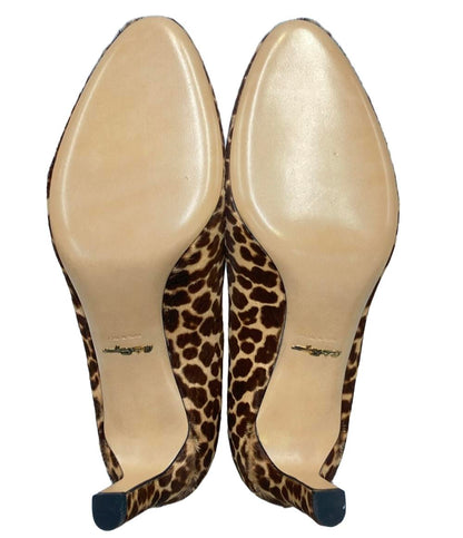 美品 サルヴァトーレフェラガモ レオパード柄ハラコパンプス 2YB 37760 70B レディース SIZE 6 (M) Salvatore Ferragamo