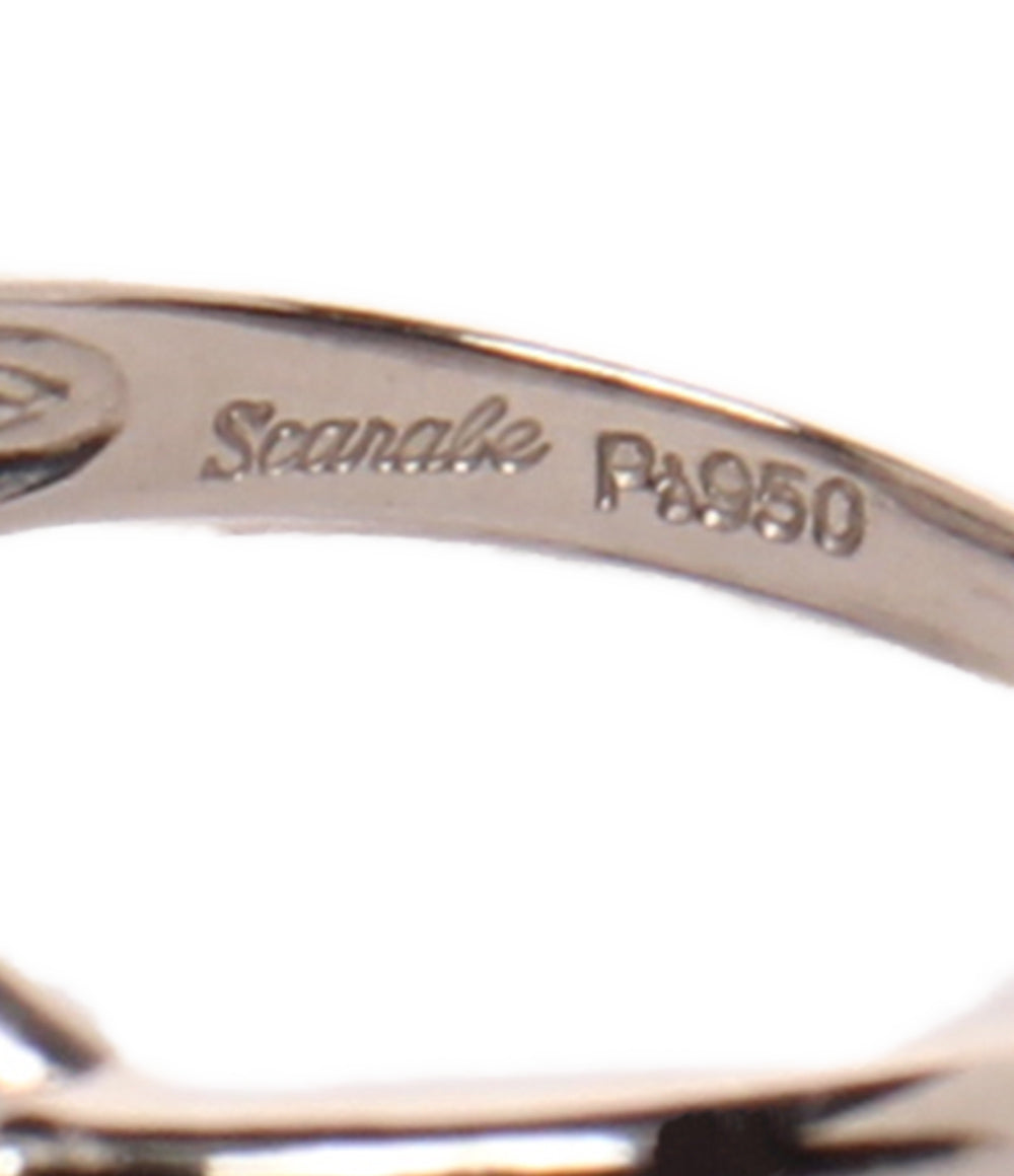 美品 Scarabe リング 指輪 Pt950 ホワイトサファイア ダイヤ 0.03ct レディース SIZE 9号 スカラベ