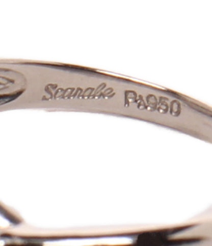 美品 Scarabe リング 指輪 Pt950 ホワイトサファイア ダイヤ 0.03ct レディース SIZE 9号 スカラベ