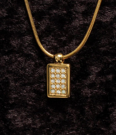 Christian Dior ネックレス トロッタープレート ロゴ ラインストーン レディース クリスチャンディオール