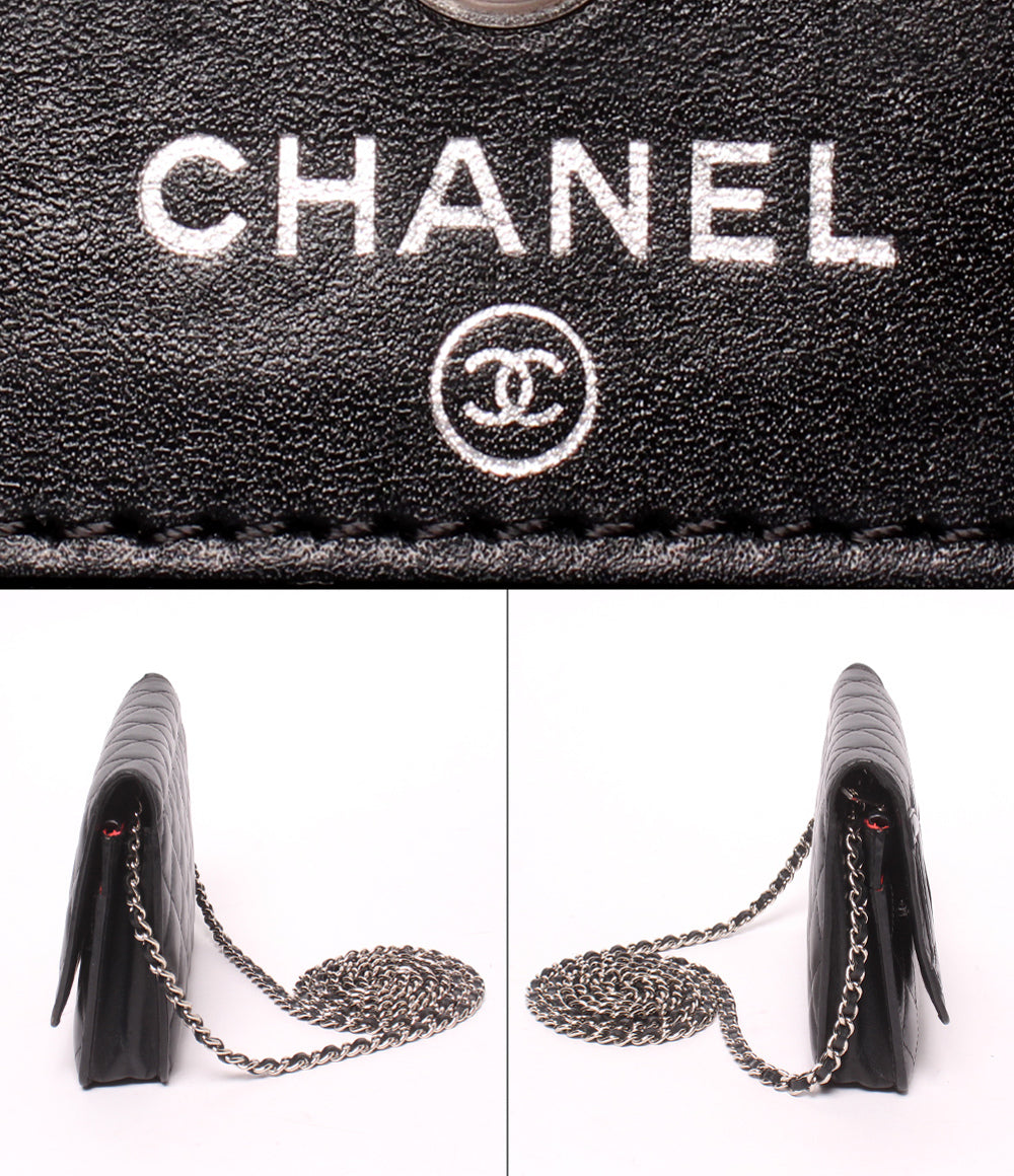CHANEL チェーンウォレット チェーンショルダーバッグ 斜め掛け シルバー金具 14番台 カンボンライン レディース シャネル
