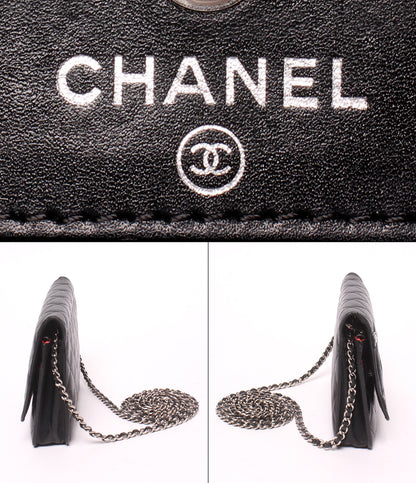 CHANEL チェーンウォレット チェーンショルダーバッグ 斜め掛け シルバー金具 14番台 カンボンライン レディース シャネル