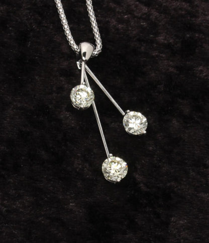 美品 ネックレス K18WG Pt900 イエローダイヤ 1.00ct 1.01ct 1.04ct スイング レディース