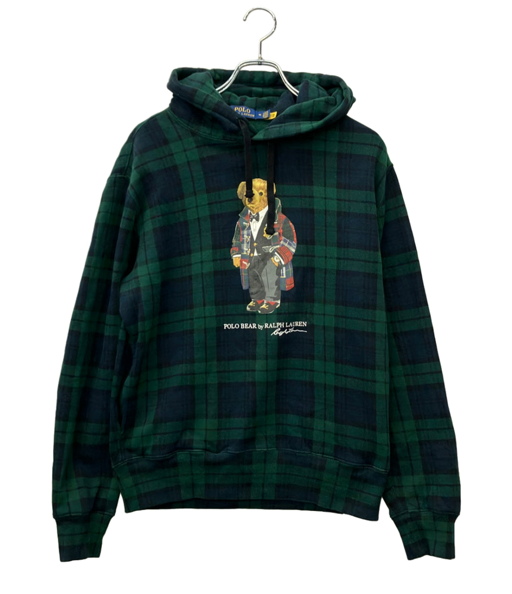 POLO RALPH LAUREN プルオーバーパーカー タータンチェック ポロベア メンズ SIZE M ポロ・ラルフローレン