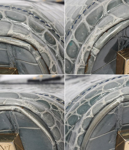 LOUIS VUITTON ハンドバッグ エキゾチックレザー クロコ ブルーグレー ロックイットPM レディース ルイ・ヴィトン