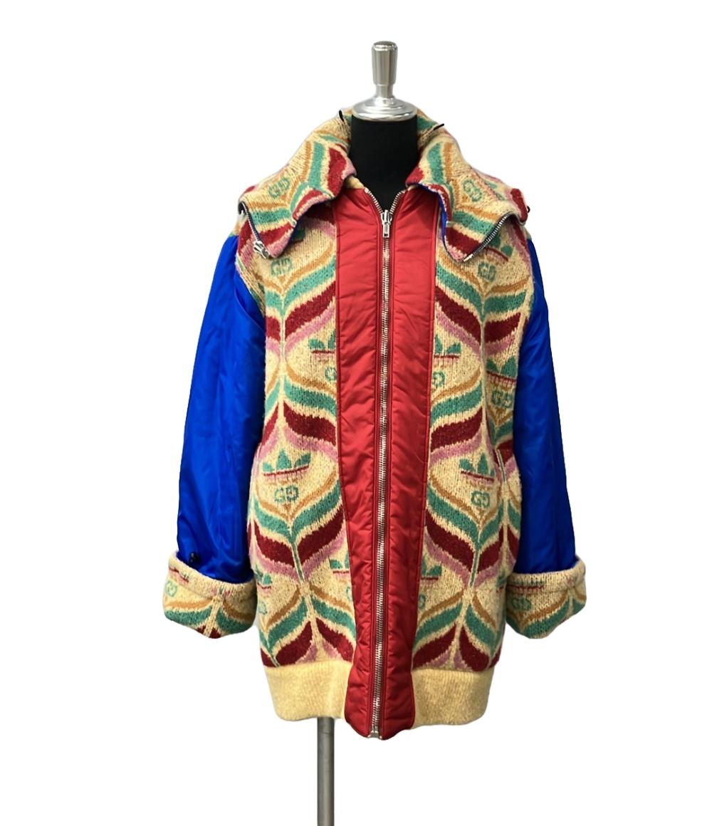 美品 グッチ アディダス リバーシブル ニット ブルゾン レディース SIZE XXS GUCCI adidas