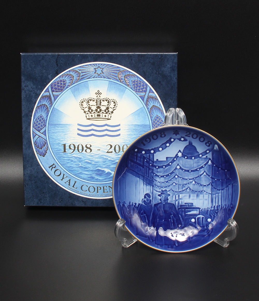 美品 Royal Copenhagen イヤープレート 2004 飾り皿 15cm センテニアル1908-2008 ロイヤルコペンハーゲン