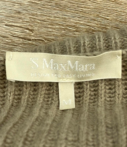 'S Max Mara 長袖カーディガン ファー付き ニット ロング レディース SIZE M エス マックスマーラ