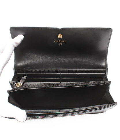 CHANEL 長財布 ゴールド金具 CCフィグリー キャビアスキン A84448 レディース シャネル