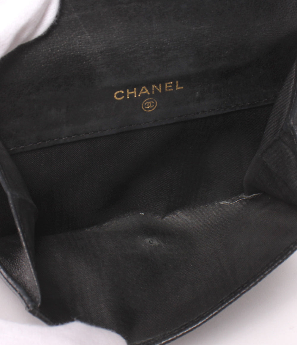 CHANEL Wホック二つ折り財布 キャビアスキン ゴールド金具 10番台 レディース シャネル