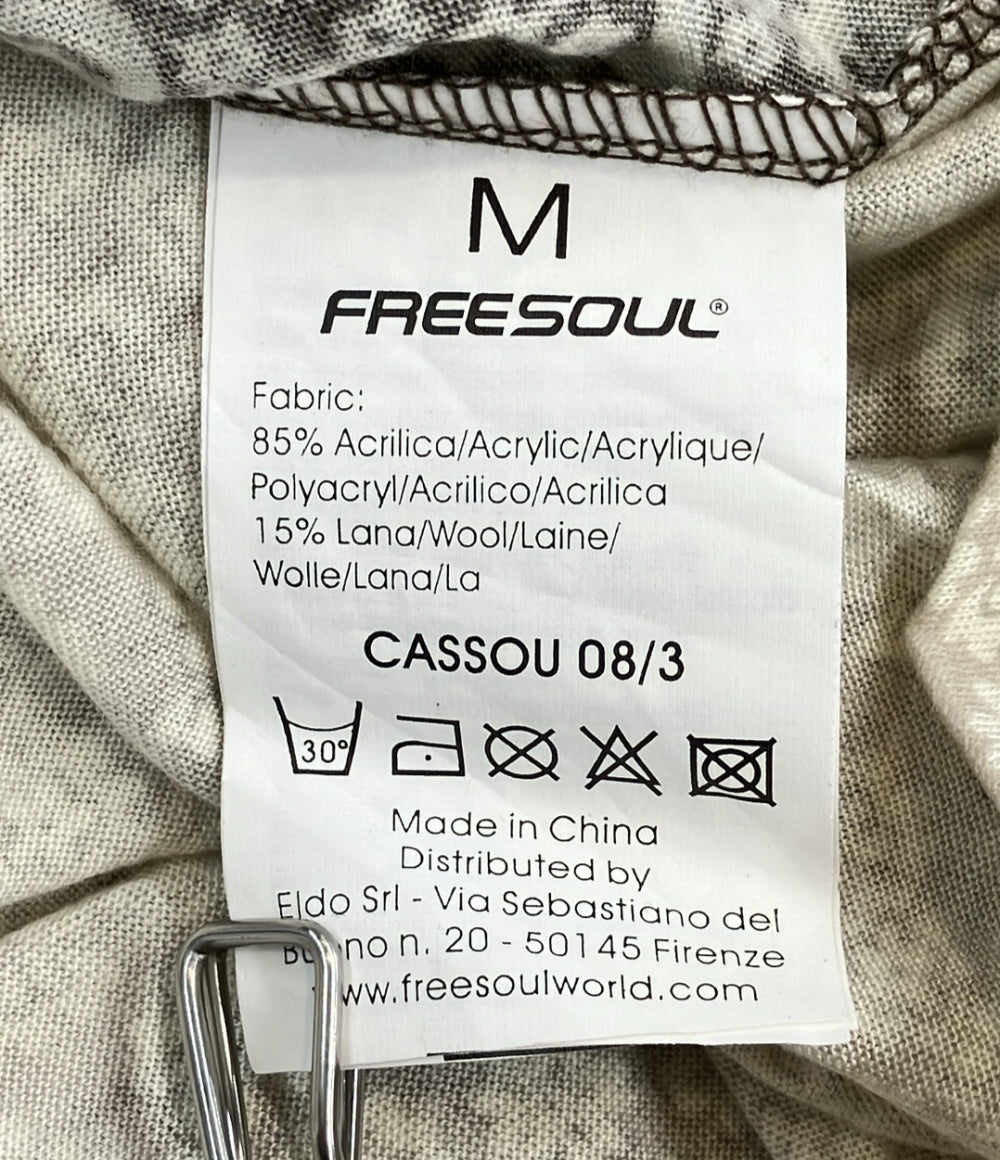 美品 フリーソウル 長袖カットソー パッチワークデザイン レディース SIZE M (M) FREESOUL