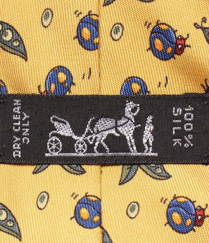 エルメス ネクタイ シルク100％ てんとうむし柄 メンズ HERMES