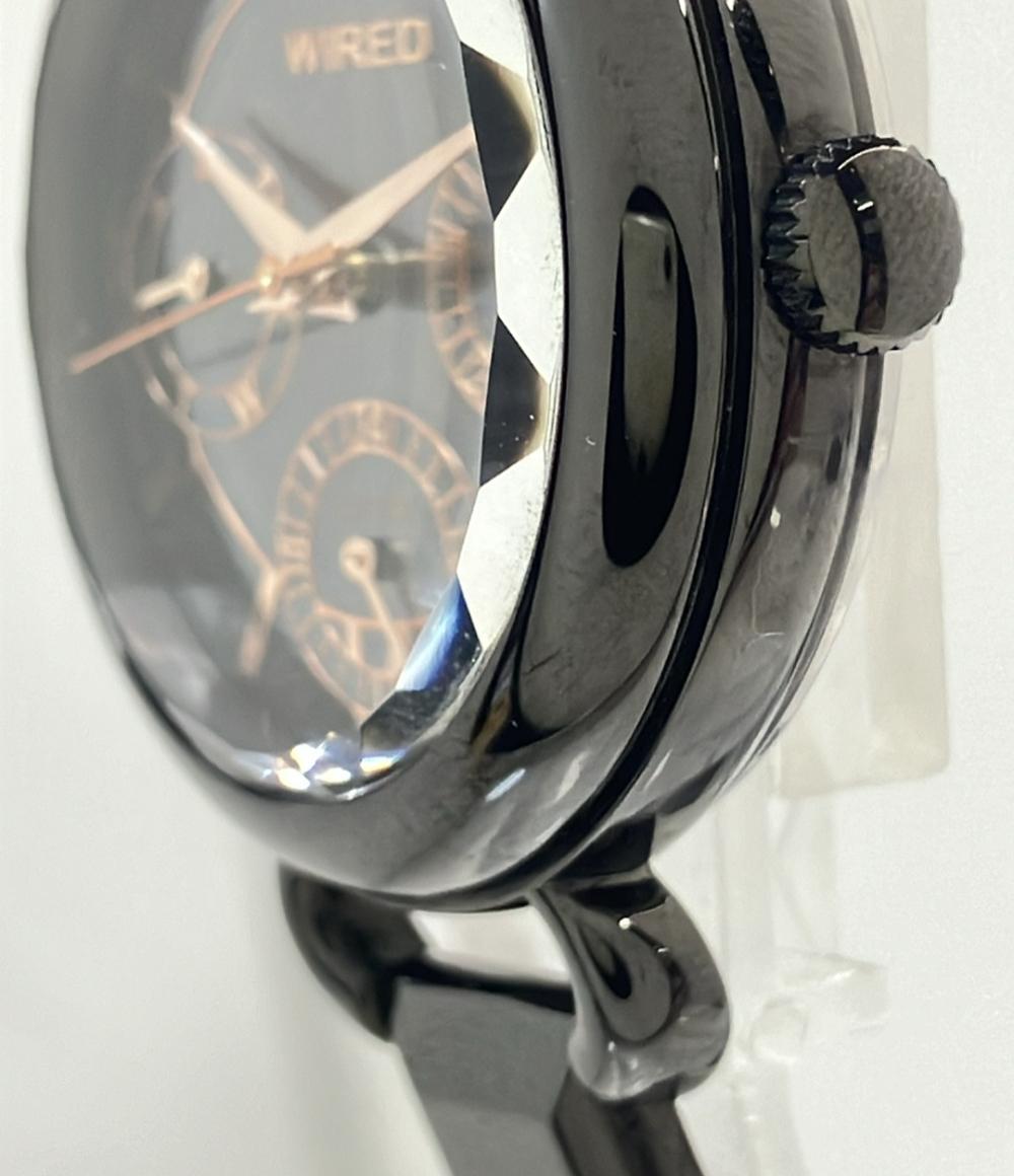 SEIKO 腕時計 WIRED ワイアード ソーラー ブラック V14J-0BN0 メンズ