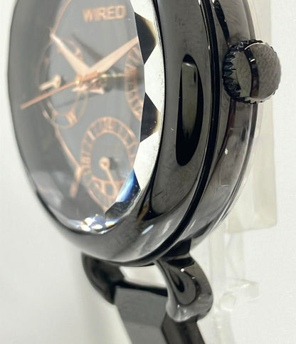 SEIKO 腕時計 WIRED ワイアード ソーラー ブラック V14J-0BN0 メンズ セイコー