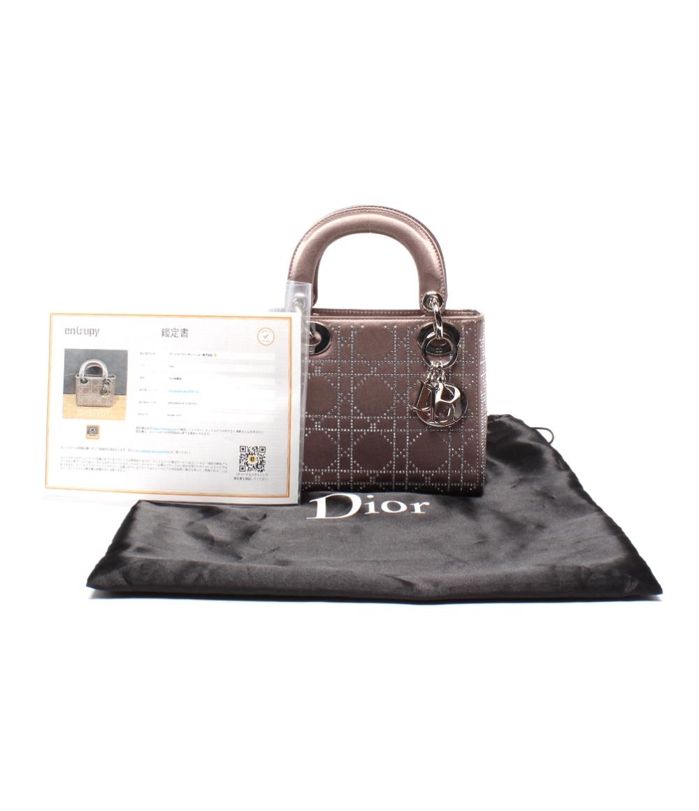 クリスチャンディオール ハンドバッグ ラインストーン サテン レディディオール Christian Dior