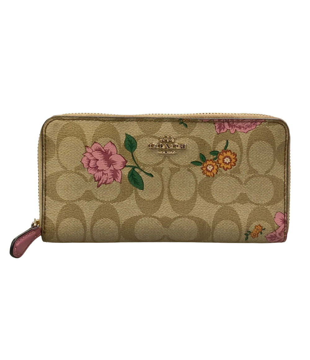COACH ラウンドファスナー長財布 シグネチャー レディース コーチ