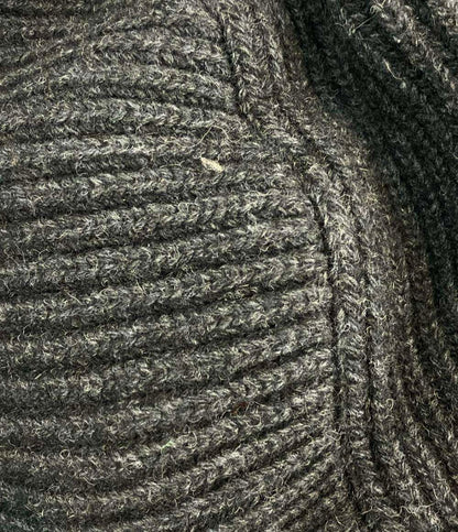 BBR ダウンコート  BARKB-RULES ナイロンニット切替 ダッフル タグ バッジ付き ブラック グレー LONG DUFFLE COAT 001470124-0001 メンズ SIZE M BBR