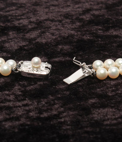 美品 MIKIMOTO 2連ネックレス SV パール 5.0-5.5mm レディース ミキモト