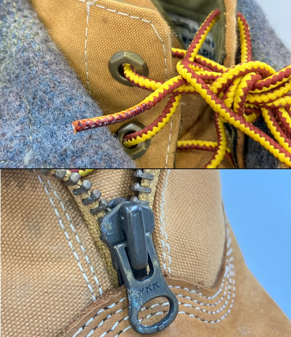 Timberland ヌバックワークブーツ フロントジップ × WOOLRICH メンズ SIZE 26.0 ティンバーランド