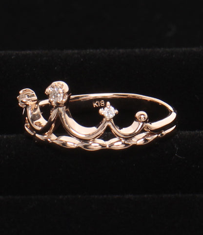 美品 Samantha Tiara リング 指輪 K18 ダイヤ 0.05ct クラウンモチーフ レディース SIZE 8号 サマンサティアラ