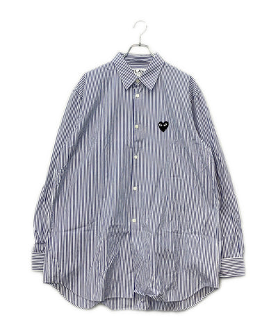 美品 PLAY COMME des GARCONS ストライプ 長袖シャツ メンズ SIZE XL プレイコムデギャルソン
