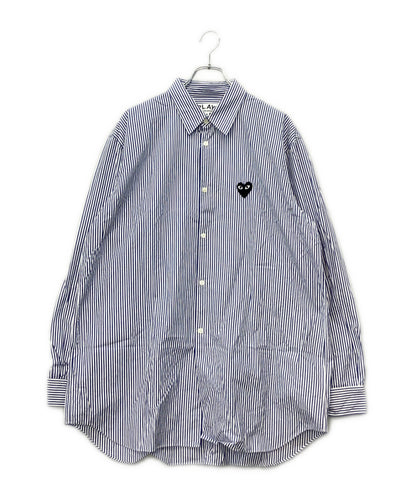 美品 PLAY COMME des GARCONS ストライプ 長袖シャツ メンズ SIZE XL プレイコムデギャルソン
