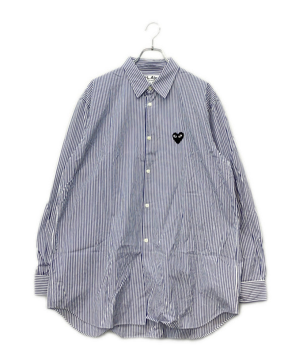 美品 PLAY COMME des GARCONS ストライプ 長袖シャツ メンズ SIZE XL プレイコムデギャルソン