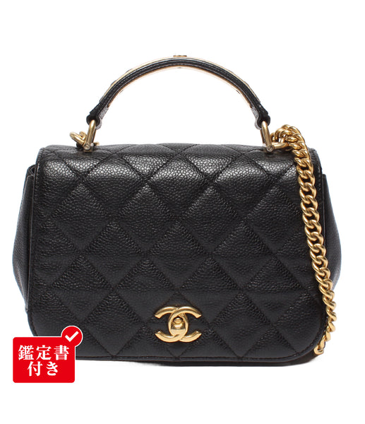 CHANEL チェーンショルダーバッグ 肩掛け 斜め掛け 24番台 キャビア