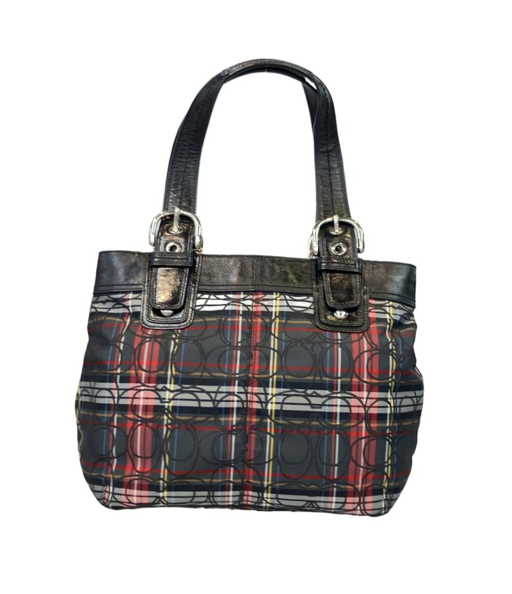 COACH トートバッグ チェック柄 シグネチャー F15467 レディース