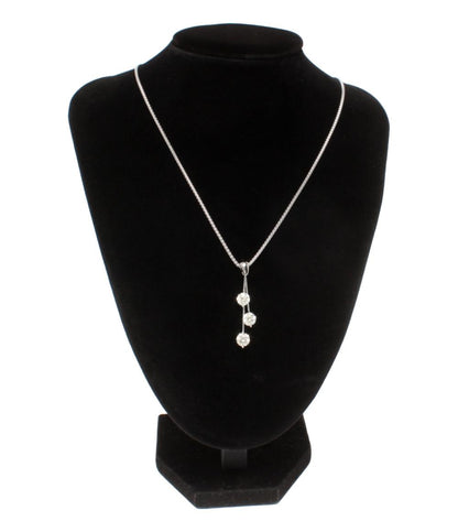 美品 ネックレス K18WG Pt900 イエローダイヤ 1.00ct 1.01ct 1.04ct スイング レディース