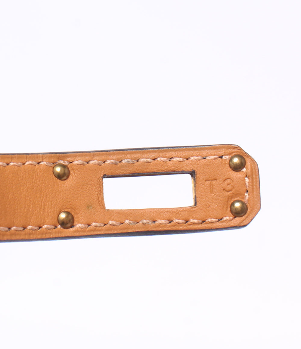 HERMES レザーブレスレット ゴールド金具 Z刻印 ケリー ドゥブルトゥール レディース エルメス