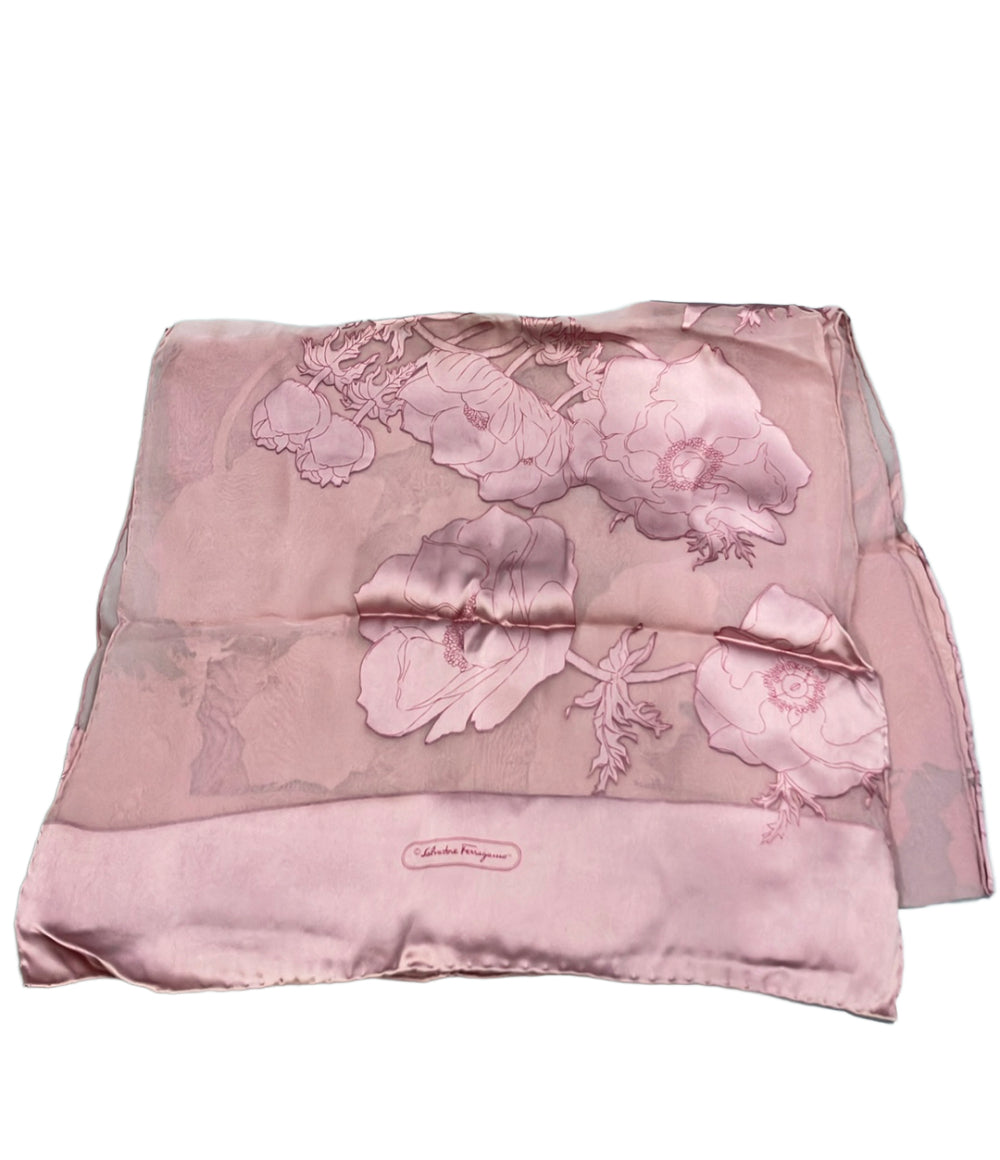 美品 Salvatore Ferragamo ストール 花柄 レディース サルヴァトーレフェラガモ