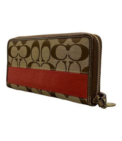 コーチ ラウンドファスナー長財布 シグネチャー レディース COACH